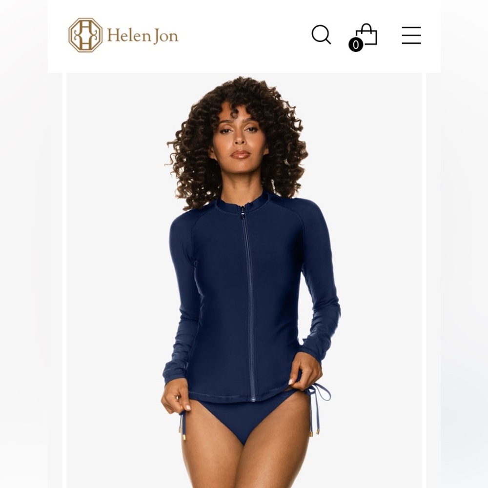 NEW Helen Jon beach break surf shirt rash guard UPF +50 NWT  Medium color NAVY